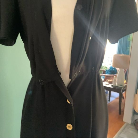 LIZ CLAIBORNE VINTAGE BLACK DRESS | 44” LENGTH | STUNNING  CONDITION | PETITE 6 - Picture 7 of 16